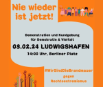 Banner: Ludwigshafen Demonstration gegen Rechtsextremismus