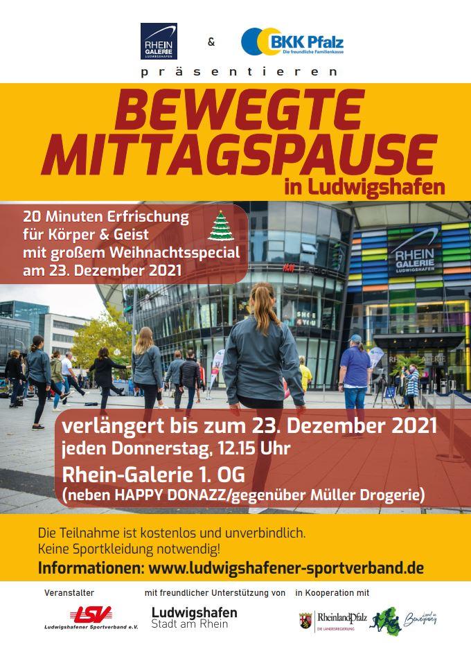 Plakat der Aktion "Bewegte Mittagspause" in Ludwigshafen