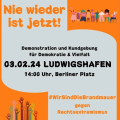 Banner: Ludwigshafen Demonstration gegen Rechtsextremismus